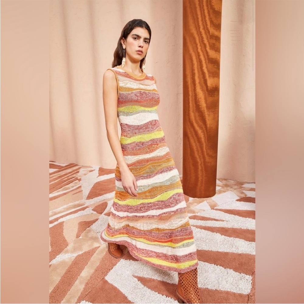 Ulla Johnson Gaia Wavy-Stripes Knit Maxi Dress